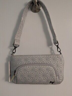NWT Lug Flyer Matte Luxe VL Convertible Crossbody Bag in Metallic Silver